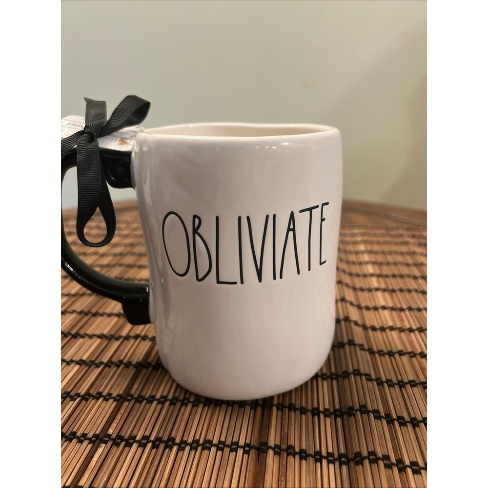 New 2024 Rae Dunn Harry Potter Spell "Obliviate" Mug Magic Wand Wizard Occasions